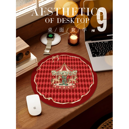 法式復古木馬聖誕新年塞拉斯蒂婭皮革餐桌墊家用碗墊隔熱墊防水墊 法式復古木馬聖誕新年塞拉斯蒂婭皮革餐桌墊家用碗墊隔熱墊防水墊