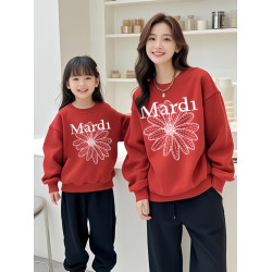 高級韓國潮品母女裝春秋親子裝一家三四口母子裝洋氣寬松時尚衛衣