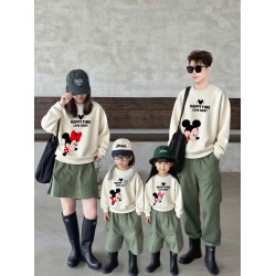 高級親子裝秋冬裝一家三口四口2025新款冬季母子裝母女款長袖衛衣