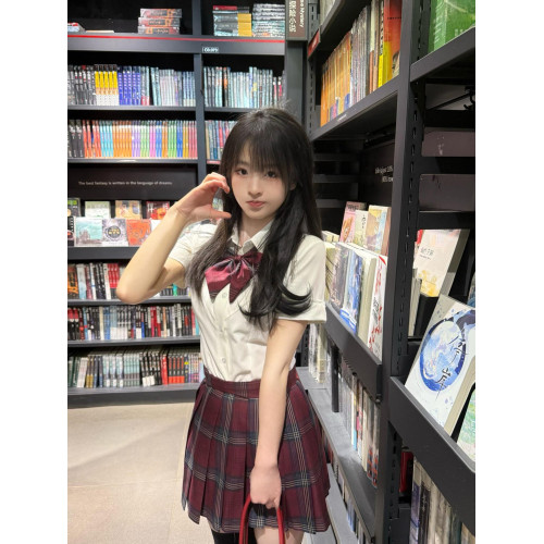 玄jk製服裙正版學院風高腰百褶裙女校供感聖誕紅色格裙狗短半身裙