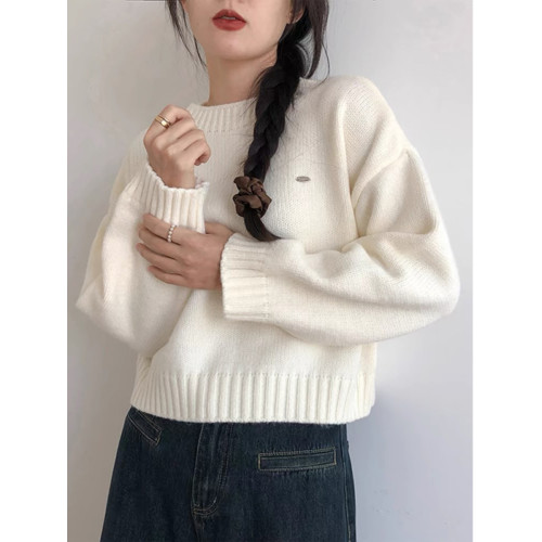 軟糯高級感聖誕紅色浣熊絨毛衣女秋冬慵懶風本命年針織衫歐貨上衣 軟糯高級感聖誕紅色浣熊絨毛衣女秋冬慵懶風本命年針織衫歐貨上衣