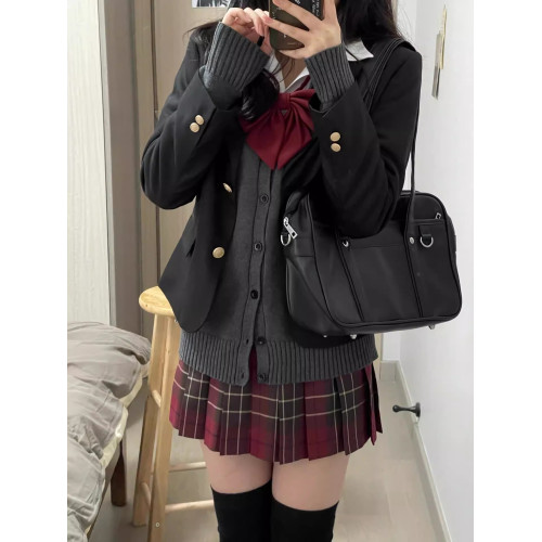 jk製服套裝秋冬日系高腰半身裙正版聖誕紅色格子裙校供感百褶裙女 jk製服套裝秋冬日系高腰半身裙正版聖誕紅色格子裙校供感百褶裙女