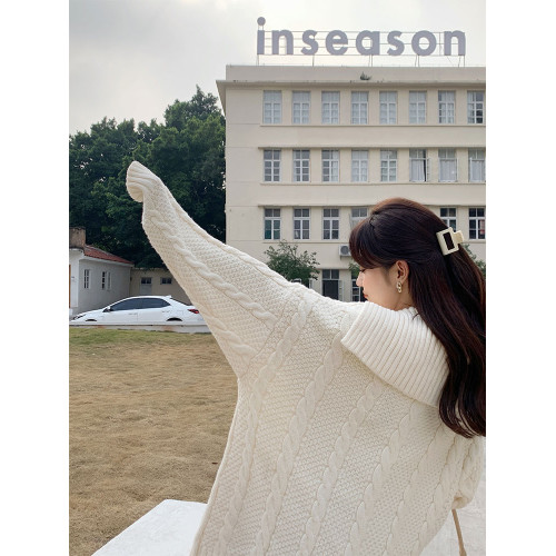 聖誕紅色毛衣外套女開衫中長款秋冬加厚寬松慵懶風海軍領針織上衣 聖誕紅色毛衣外套女開衫中長款秋冬加厚寬松慵懶風海軍領針織上衣