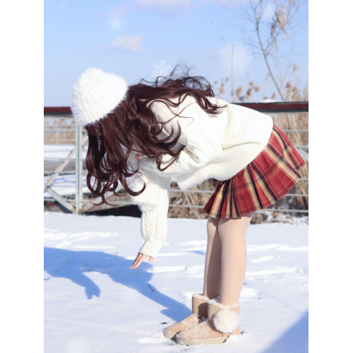 【神仙club】原創JK格裙正統學院風紅色新年款 聖誕短裙百褶裙女