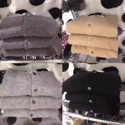 春秋新款針織開衫女毛衣百搭短款針織打底情侶外套親子裝一家三口