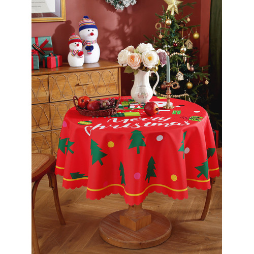 聖誕節桌布節日氛圍布置家庭聚餐套裝防水提花蝴蝶結聖誕樹圖案 聖誕節桌布節日氛圍布置家庭聚餐套裝防水提花蝴蝶結聖誕樹圖案