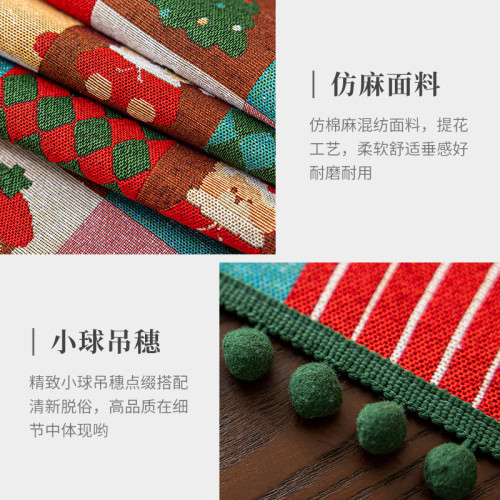 新款聖誕風桌旗紅色輕奢西餐廳壁爐櫃長條布氛圍感聖誕節桌旗裝飾 新款聖誕風桌旗紅色輕奢西餐廳壁爐櫃長條布氛圍感聖誕節桌旗裝飾