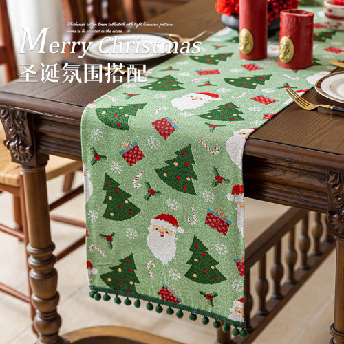 新款聖誕風桌旗紅色輕奢西餐廳壁爐櫃長條布氛圍感聖誕節桌旗裝飾 新款聖誕風桌旗紅色輕奢西餐廳壁爐櫃長條布氛圍感聖誕節桌旗裝飾