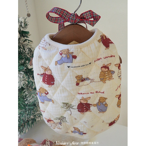 秋冬季純棉衣寵物馬甲貓咪衣服家居服開衫新年節泰迪狗狗保暖背心