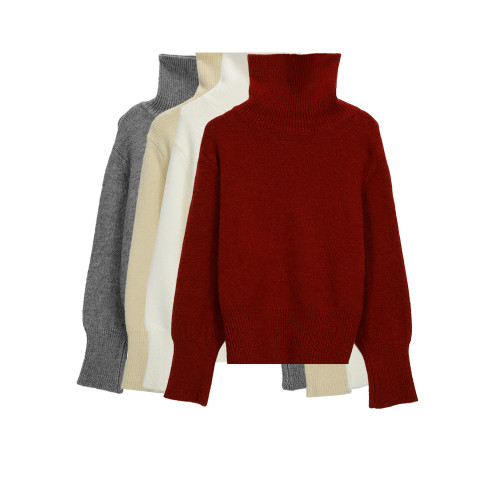 MDay韓系高領套頭針織衫女2024冬季聖誕紅色毛衣內搭加厚保暖上衣 MDay韓系高領套頭針織衫女2024冬季聖誕紅色毛衣內搭加厚保暖上衣