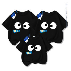 純棉親子裝一家三口四口短袖t恤薄2025新款夏天母子裝全家裝園服