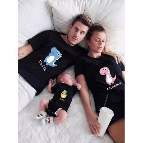 純棉夏季親子裝不一樣新款短袖T恤一家三口四口全家炸街新年父子 純棉夏季親子裝不一樣新款短袖T恤一家三口四口全家炸街新年父子