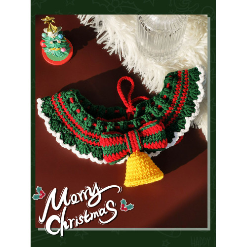 寵物聖誕節裝飾項圈貓咪圍兜狗可愛編織圍巾柴犬金毛新年衣服圍脖 寵物聖誕節裝飾項圈貓咪圍兜狗可愛編織圍巾柴犬金毛新年衣服圍脖