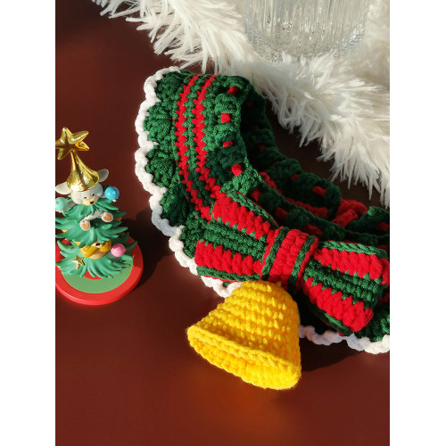 寵物聖誕節裝飾項圈貓咪圍兜狗可愛編織圍巾柴犬金毛新年衣服圍脖 寵物聖誕節裝飾項圈貓咪圍兜狗可愛編織圍巾柴犬金毛新年衣服圍脖