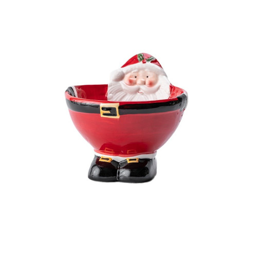 聖誕節高腳站立陶瓷寵物碗卡通貓狗食盆聖誕老人創意桌面收納盒 聖誕節高腳站立陶瓷寵物碗卡通貓狗食盆聖誕老人創意桌面收納盒