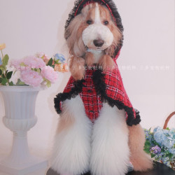 寵物聖誕節鬭篷圖紙新年喜慶披風貓咪狗狗連帽短款連身鬭篷紙樣