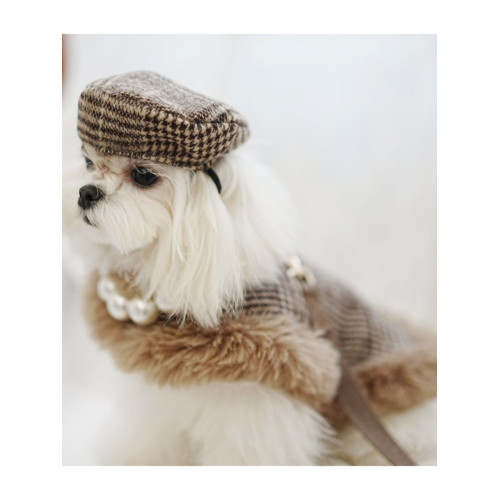 狗狗小香風鬭篷寵物披風聖誕節英倫貓咪胸背帶牽引繩輕奢毛毛裙子 狗狗小香風鬭篷寵物披風聖誕節英倫貓咪胸背帶牽引繩輕奢毛毛裙子