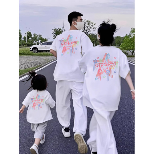 不一樣的親子裝一家三四口炸街母女款t恤2025新夏日短袖男女童裝 不一樣的親子裝一家三四口炸街母女款t恤2025新夏日短袖男女童裝