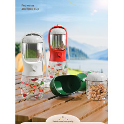 狗狗外出水杯可攜式喝水壺貓咪幼小型寵物二合一水糧杯防脫落印花