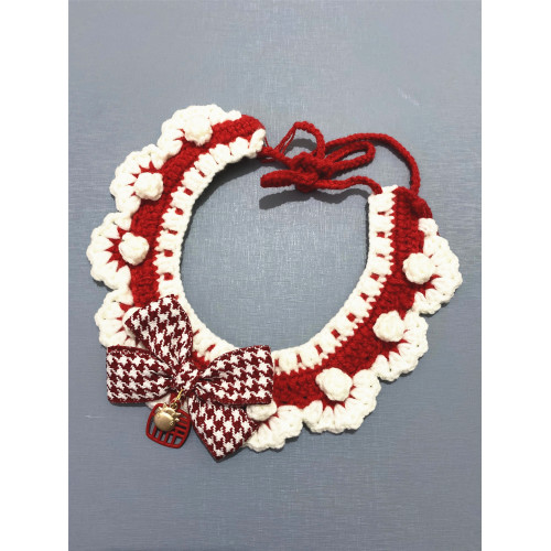 手工編織馬年毛線圍嘴新年寵物飾品貓咪圍脖狗狗聖誕節項圈領結 手工編織馬年毛線圍嘴新年寵物飾品貓咪圍脖狗狗聖誕節項圈領結