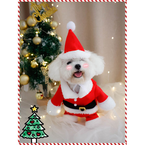 寵物狗狗衣服聖誕老人貓咪變身裝直立搞怪中小型犬聖誕節帽子冬裝 寵物狗狗衣服聖誕老人貓咪變身裝直立搞怪中小型犬聖誕節帽子冬裝