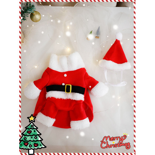 寵物狗狗衣服聖誕老人貓咪變身裝直立搞怪中小型犬聖誕節帽子冬裝 寵物狗狗衣服聖誕老人貓咪變身裝直立搞怪中小型犬聖誕節帽子冬裝