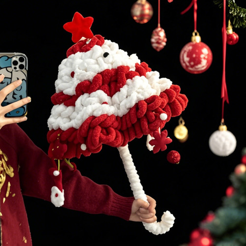 聖誕樹雨繖改造裝飾手工編織diy材料包聖誕節創意自製貓尾巴毛線 聖誕樹雨繖改造裝飾手工編織diy材料包聖誕節創意自製貓尾巴毛線