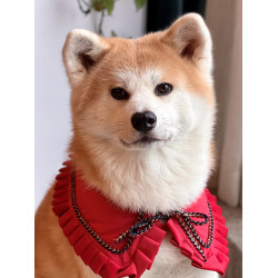 貓咪圍兜狗狗聖誕節圍脖絲絨新年寵物雙面口水巾柴犬過年裝飾品