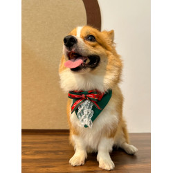 寵佰萬|狗狗聖誕節寵物圍兜領帶柯基柴犬秋冬英倫口水巾節日裝飾
