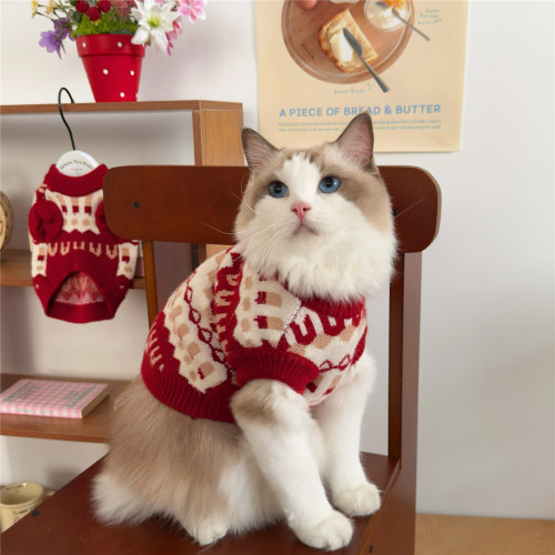 寵物費爾島毛衣冬季保暖英美短布偶狗狗貓咪衣服聖誕節可愛毛線衣 寵物費爾島毛衣冬季保暖英美短布偶狗狗貓咪衣服聖誕節可愛毛線衣