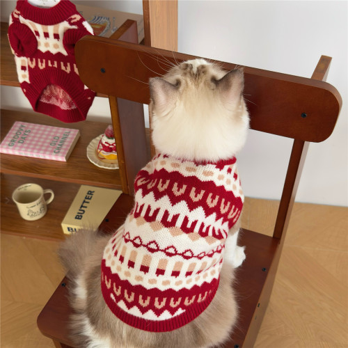 寵物費爾島毛衣冬季保暖英美短布偶狗狗貓咪衣服聖誕節可愛毛線衣 寵物費爾島毛衣冬季保暖英美短布偶狗狗貓咪衣服聖誕節可愛毛線衣
