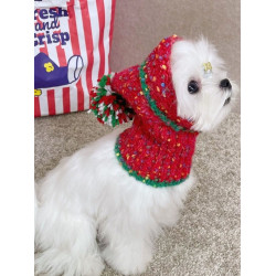 寵物秋冬保暖毛線帽子狗狗貓咪聖誕節變裝帽泰迪比熊英短通用紅色