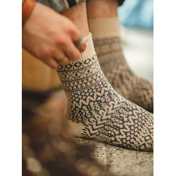 馬登工裝美式復古費爾島針織中筒襪民族風阿美哢嘰保暖長襪子男冬