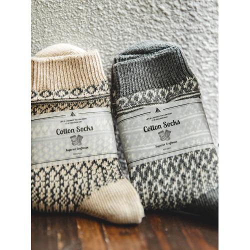 馬登工裝美式復古費爾島針織中筒襪民族風阿美哢嘰保暖長襪子男冬