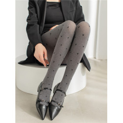 灰色波點絲襪春秋格雷系穿搭打底襪子miu系薄款微透肉秋冬打底褲