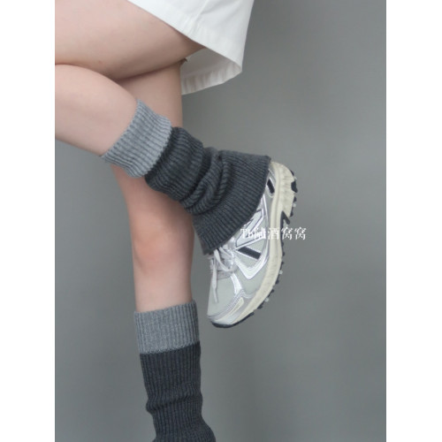 陸甜茶 針織撞色腿套美式辣妹百搭顯瘦高級感秋冬中筒堆堆襪 陸甜茶 針織撞色腿套美式辣妹百搭顯瘦高級感秋冬中筒堆堆襪