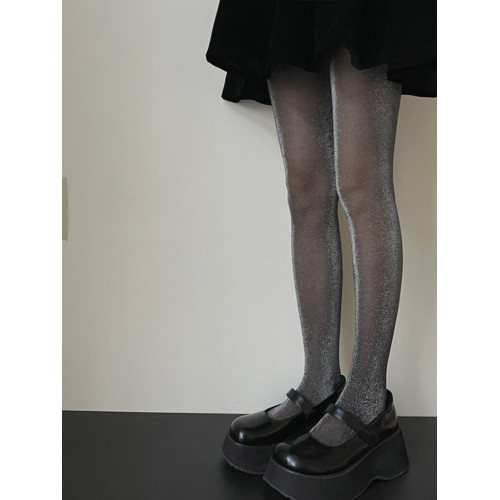 璀璨銀河星星|復古金銀絲秀場絲襪薄款亮晶晶時髦小衆亮絲連褲襪 璀璨銀河星星|復古金銀絲秀場絲襪薄款亮晶晶時髦小衆亮絲連褲襪