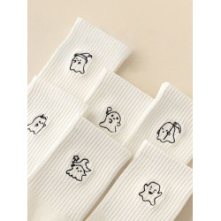 襪子女春夏季薄款ins潮高顔值卡通襪子純色中筒ins可愛白襪長襪