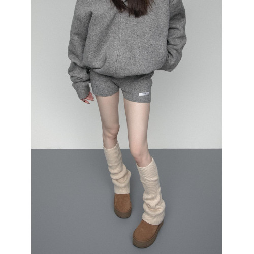 SS2L秋冬加厚保暖微喇叭針織堆堆襪套簡約雪地靴腿套曡穿小腿襪 SS2L秋冬加厚保暖微喇叭針織堆堆襪套簡約雪地靴腿套曡穿小腿襪