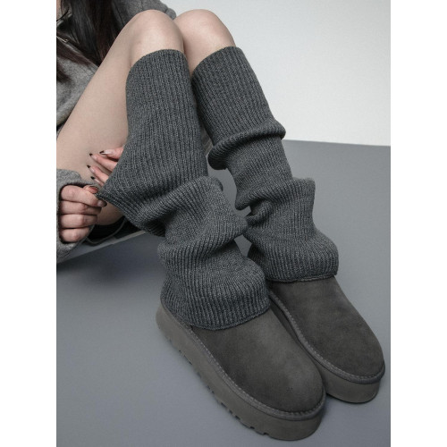 SS2L秋冬加厚保暖微喇叭針織堆堆襪套簡約雪地靴腿套曡穿小腿襪 SS2L秋冬加厚保暖微喇叭針織堆堆襪套簡約雪地靴腿套曡穿小腿襪