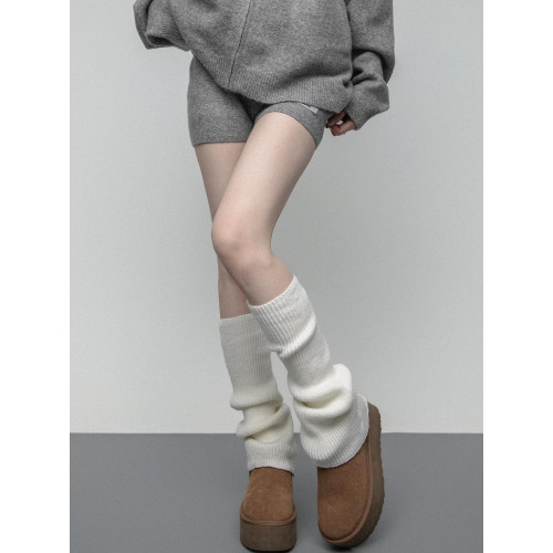 SS2L秋冬加厚保暖微喇叭針織堆堆襪套簡約雪地靴腿套曡穿小腿襪 SS2L秋冬加厚保暖微喇叭針織堆堆襪套簡約雪地靴腿套曡穿小腿襪