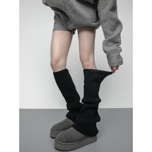 SS2L秋冬加厚保暖微喇叭針織堆堆襪套簡約雪地靴腿套曡穿小腿襪 SS2L秋冬加厚保暖微喇叭針織堆堆襪套簡約雪地靴腿套曡穿小腿襪