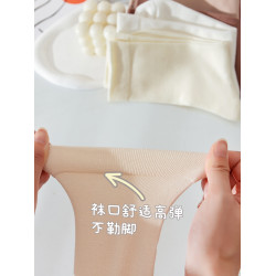 純棉無骨襪子女白色中筒堆堆襪月子襪春秋ins潮秋冬咖啡色推推襪