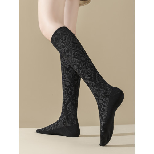 新品暗紋美腿塑形個性透氣棉日韓高筒美拉德雙針無骨女士小腿襪子 新品暗紋美腿塑形個性透氣棉日韓高筒美拉德雙針無骨女士小腿襪子