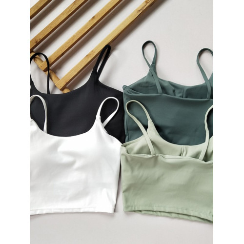 裸感親膚瑜珈背心女帶胸墊速乾細帶美背運動文胸吊帶緊身健身服 裸感親膚瑜珈背心女帶胸墊速乾細帶美背運動文胸吊帶緊身健身服