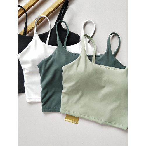 裸感親膚瑜珈背心女帶胸墊速乾細帶美背運動文胸吊帶緊身健身服 裸感親膚瑜珈背心女帶胸墊速乾細帶美背運動文胸吊帶緊身健身服