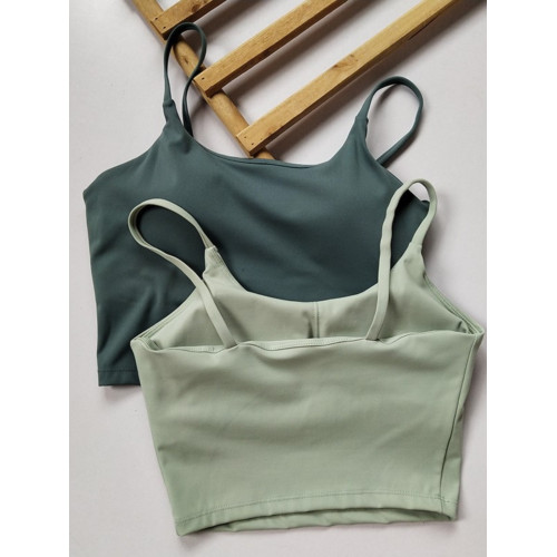 裸感親膚瑜珈背心女帶胸墊速乾細帶美背運動文胸吊帶緊身健身服 裸感親膚瑜珈背心女帶胸墊速乾細帶美背運動文胸吊帶緊身健身服