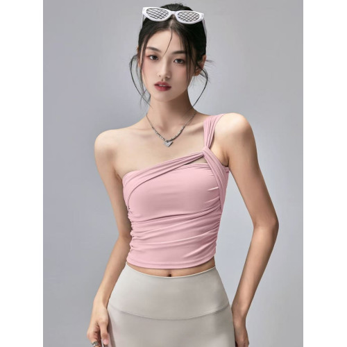 悠美YOGA運動內衣一體式防震單肩瑜珈背心外穿美背普拉提訓練文胸