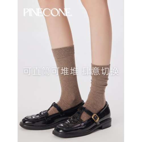 灰色中筒襪女春秋miu系堆堆襪配小皮鞋日系竪條純棉無骨襪子秋冬 灰色中筒襪女春秋miu系堆堆襪配小皮鞋日系竪條純棉無骨襪子秋冬