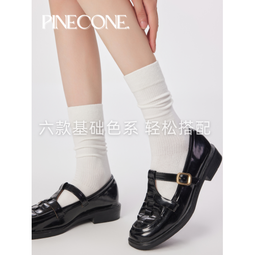 灰色中筒襪女春秋miu系堆堆襪配小皮鞋日系竪條純棉無骨襪子秋冬 灰色中筒襪女春秋miu系堆堆襪配小皮鞋日系竪條純棉無骨襪子秋冬